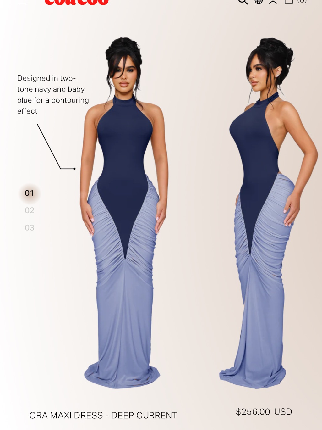 Coucoo- Ora Maxi Dress In Deep Current